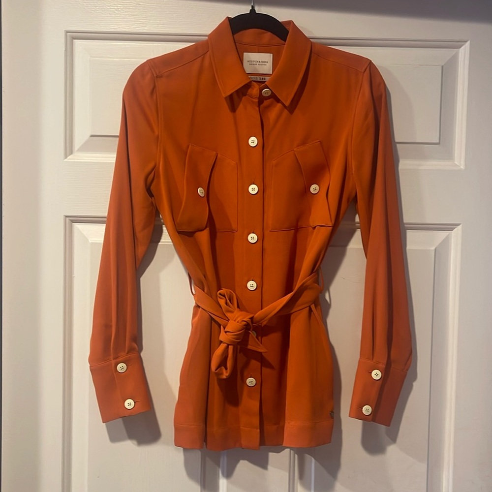 Scotch & Soda Maison Scotch Raffia Town Button Down Shirt with Pockets size S